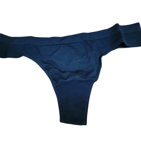 3 PK Black/Gray/Navy Thong Seamless Soft & Cool Women's Mid Rise Underwear - Picture 3 of 8